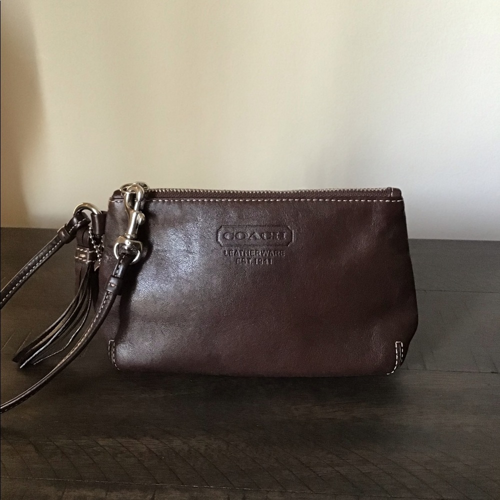 Coach leather wristlet
